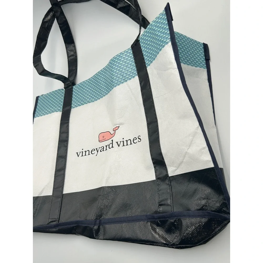 Vineyard Vines Reusable Tote Bag Large Whale Logo Beach Grocery Shopping Black